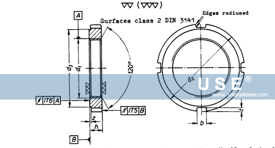 DIN 1804 - Slotted Round Nuts for hook spanner iso metric fine thread